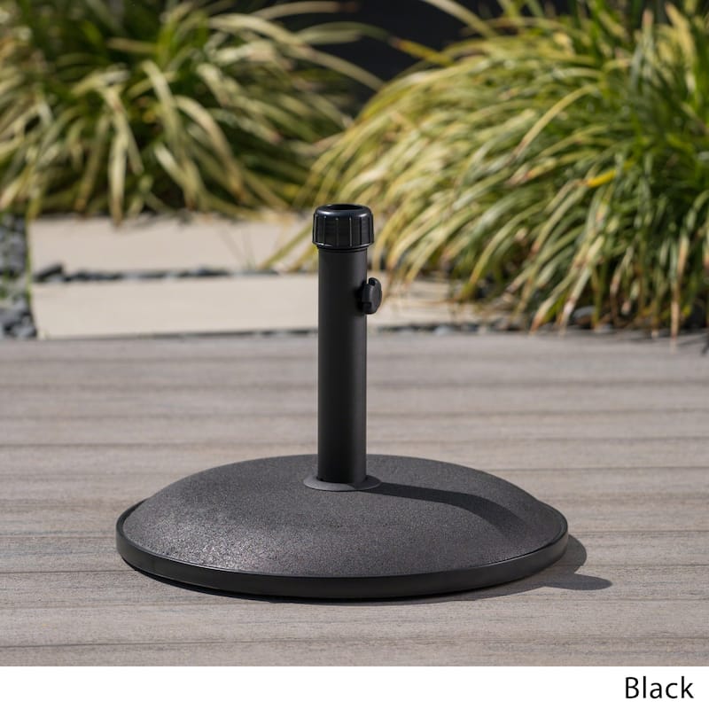 Tulare Outdoor 33 lbs Circular Concrete Umbrella Base by Christopher Knight Home - N/A - Black