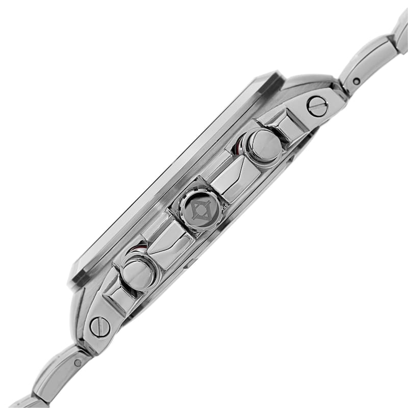Akribos XXIV Men's Chronograph Tachymeter Stainless Steel Silver-Tone Bracelet Watch