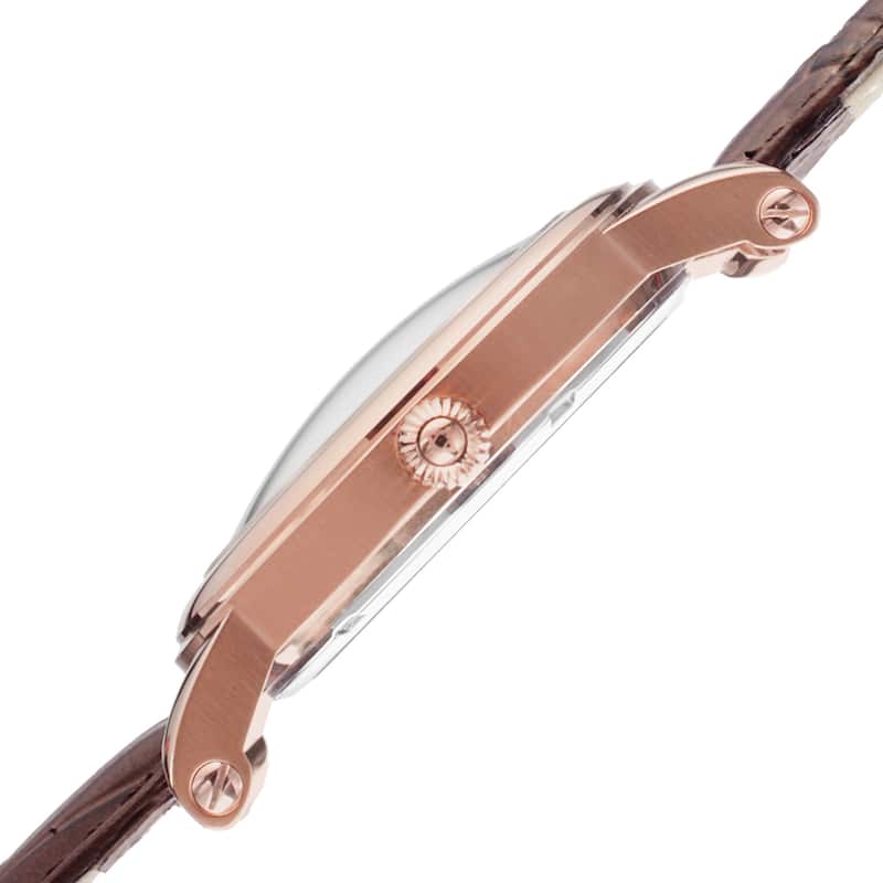 Akribos XXIV Men's Quartz Multifunction Matte Dial Leather Rose-Tone Strap Watch