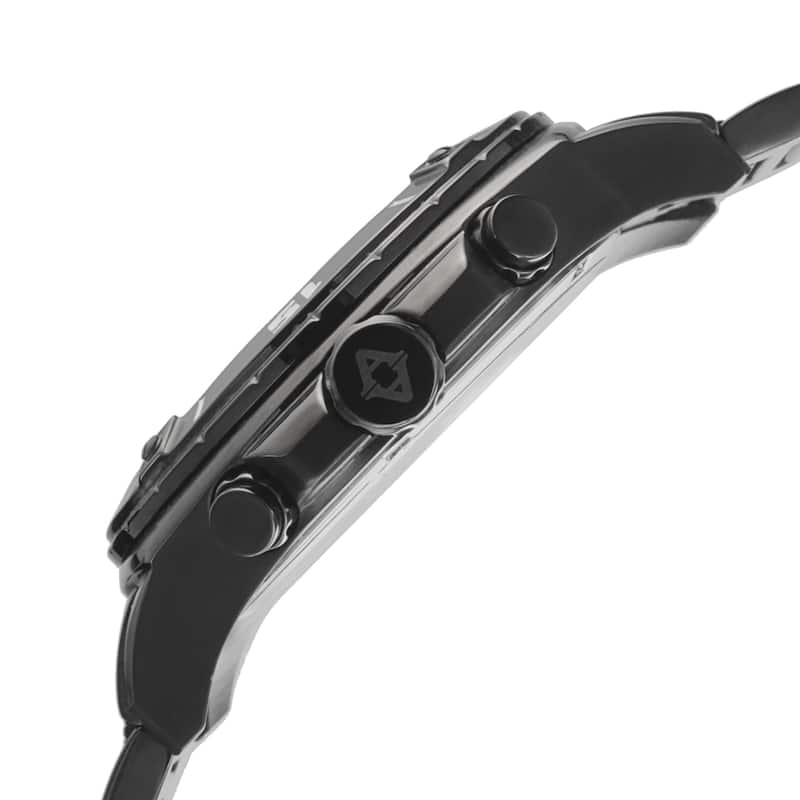 Akribos XXIV Men's Quartz Multifunction Stainless Steel Black Bracelet Watch