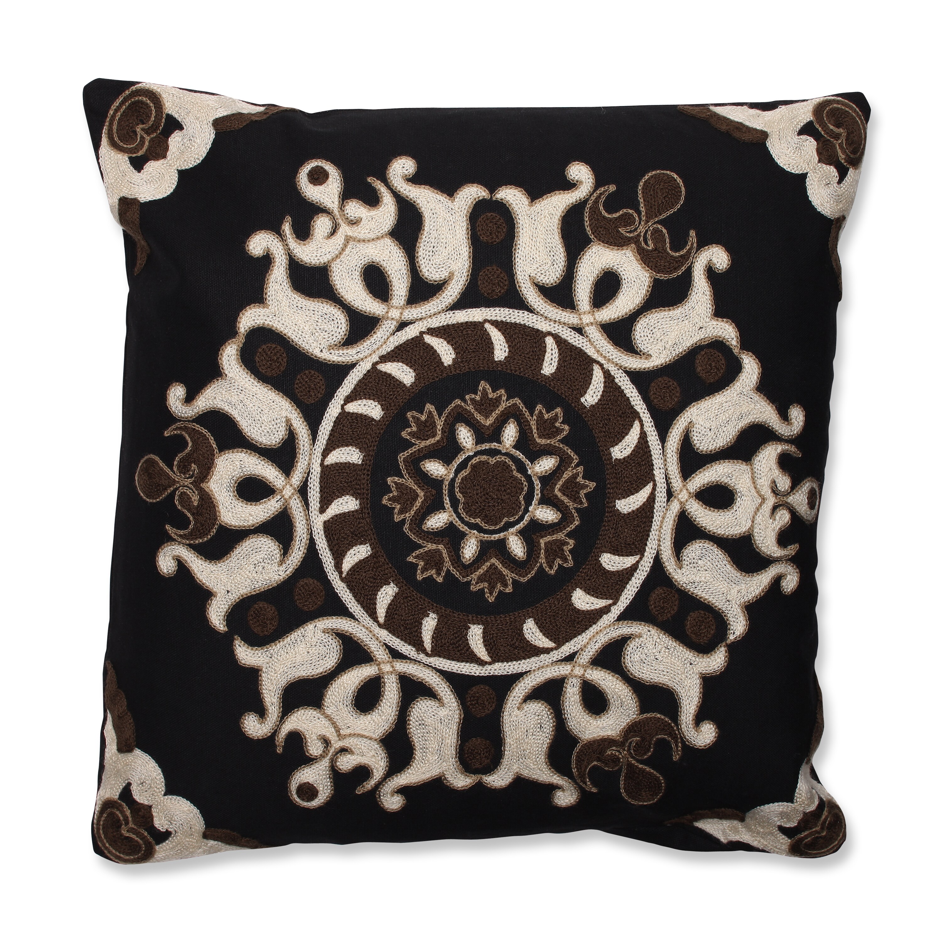 Shop Suzani Black 18inch Embroidered Throw Pillow Free Shipping On Orders Over 45