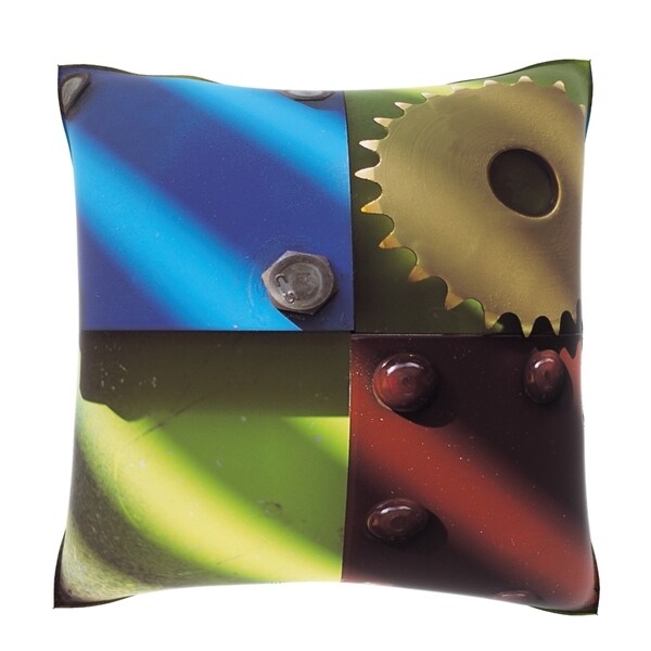 Shop Industrial Metal 18inch Velour Throw Pillow Free Shipping On