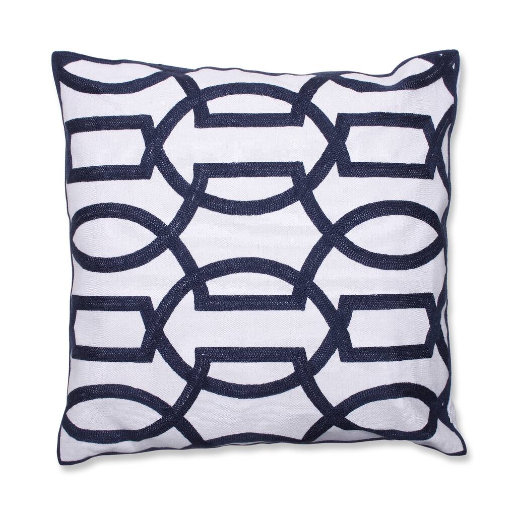 Modern Geometric 18-inch Embroidered Throw Pillow