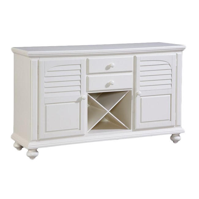 Seabrooke Creamy White Wood Server