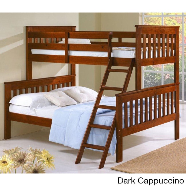 Donco Kids Mission Tilt Ladder Twin / Full Bunk Bed Cappuccino Size Full