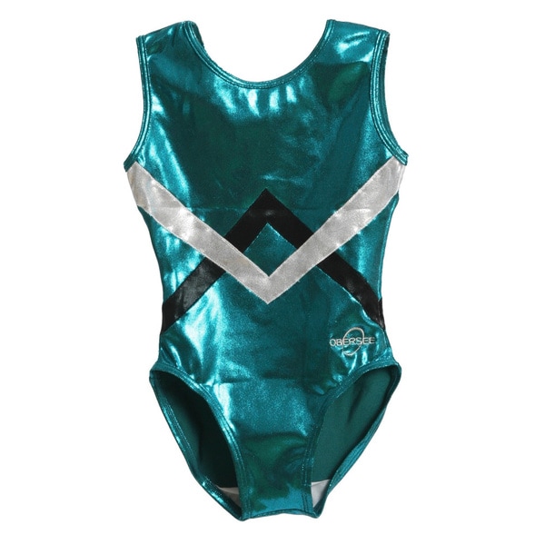 Obersee Kids Green Chevron Gymnastics Leotard Girls' Sportswear