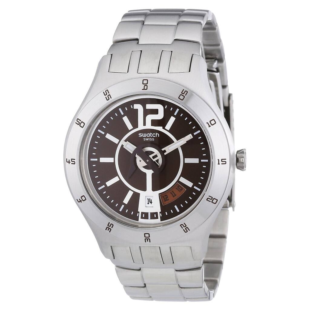 Swatch Men's Stainless Steel Burgandy Dial Watch