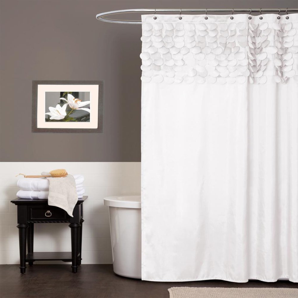 Lush Decor Lillian White Shower Curtain