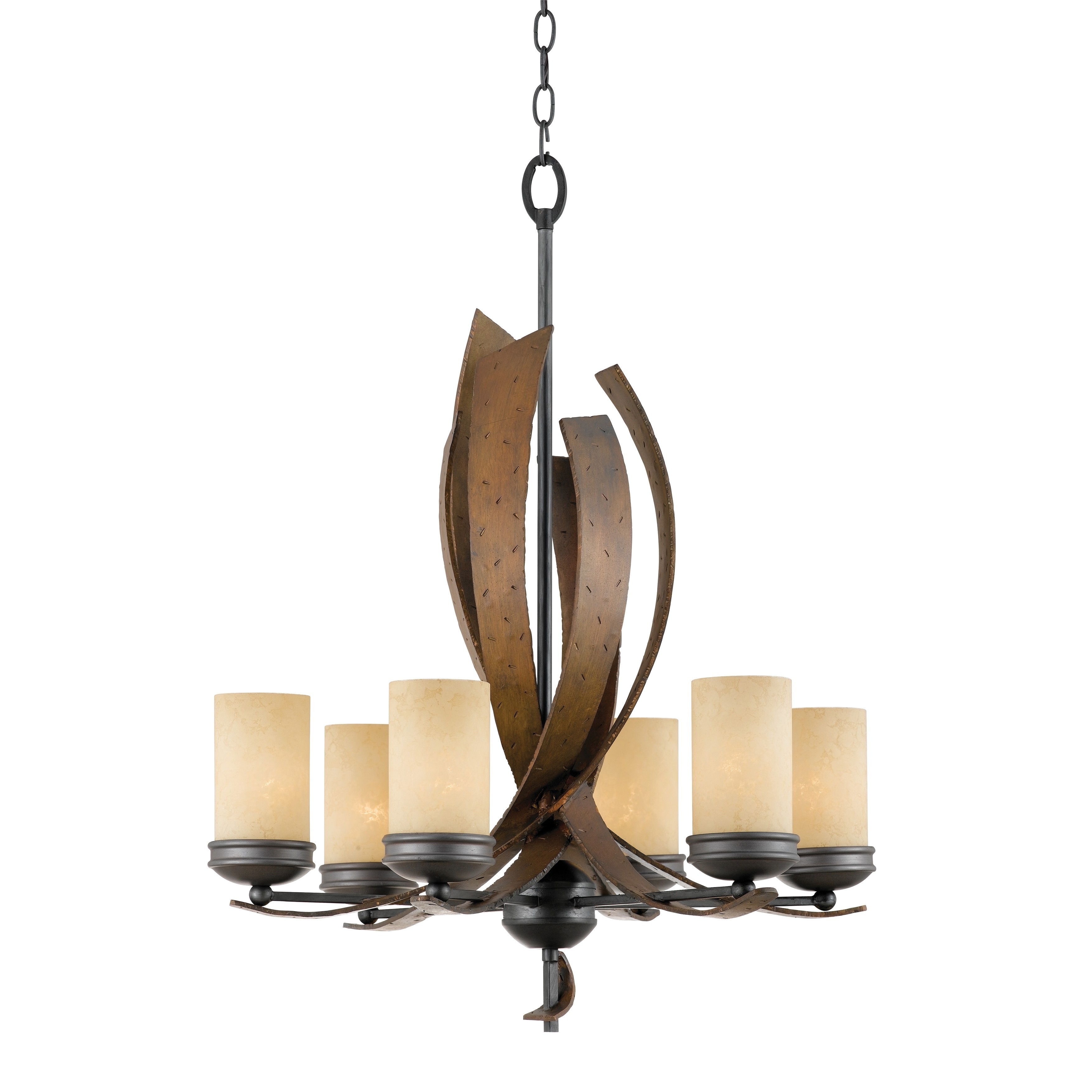 Varaluz Aizen 6 light Hammered Ore Chandelier