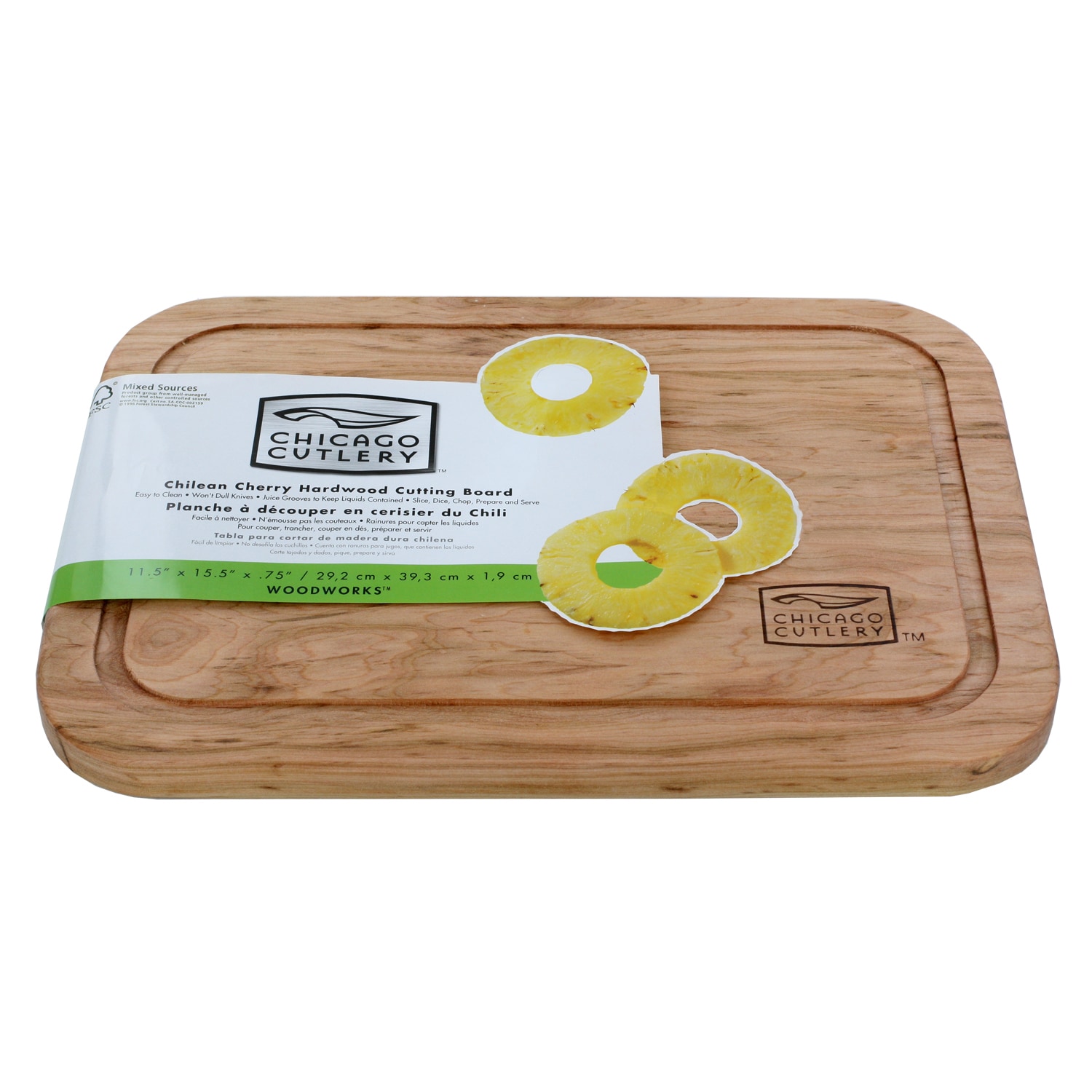 Chicago Cutlery Woodworks Chilean Cherry Hardwood Cutting Board