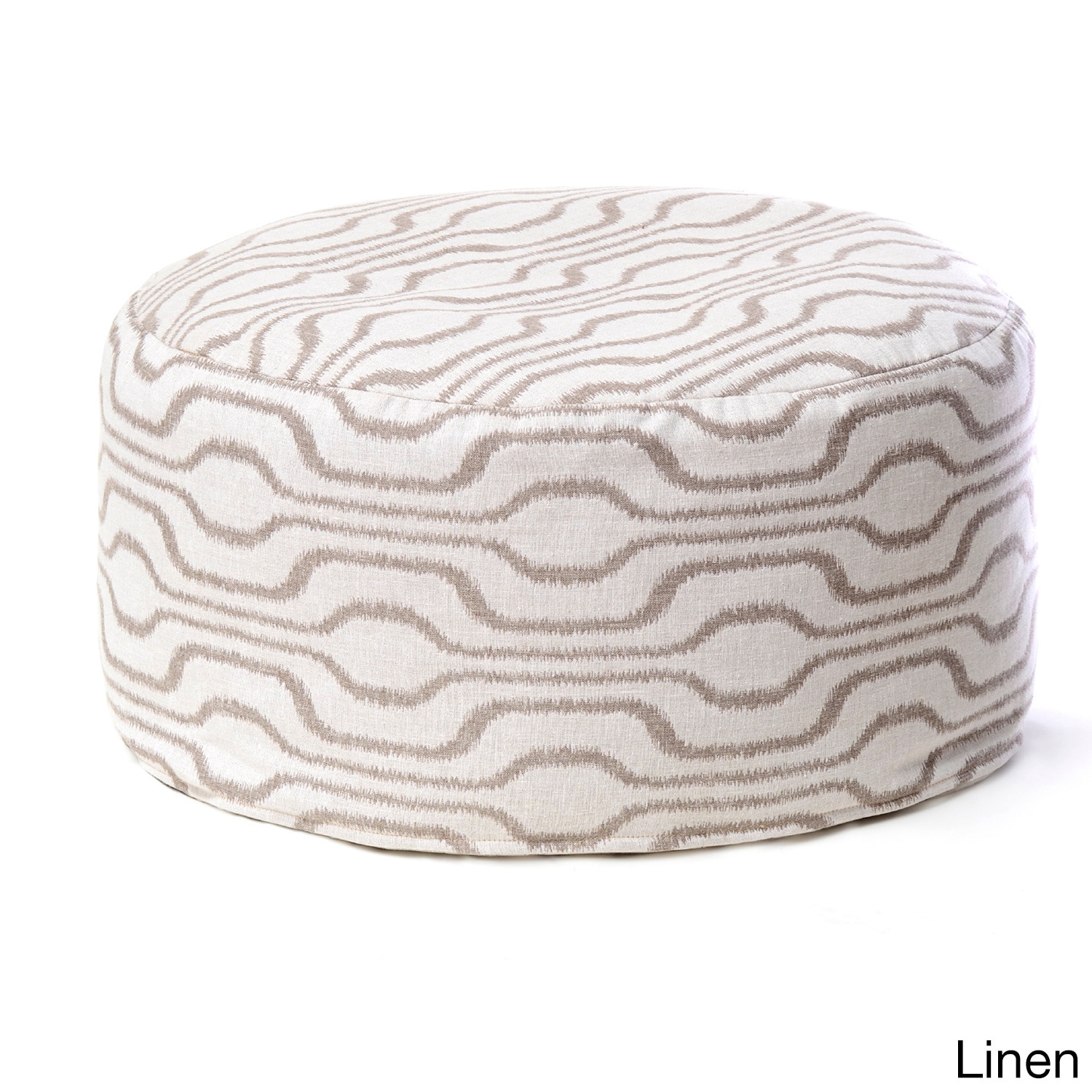 Adora Ikat Print Beaded Pouf