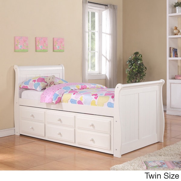 Shop Donco Kids White Sleigh Captains Bed with Trundle ...