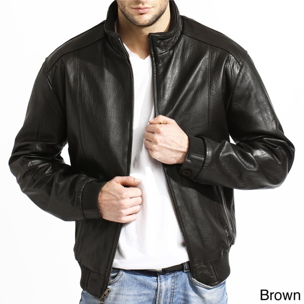 Tanners Avenue Men's Lambskin Leather Bomber Jacket Jackets