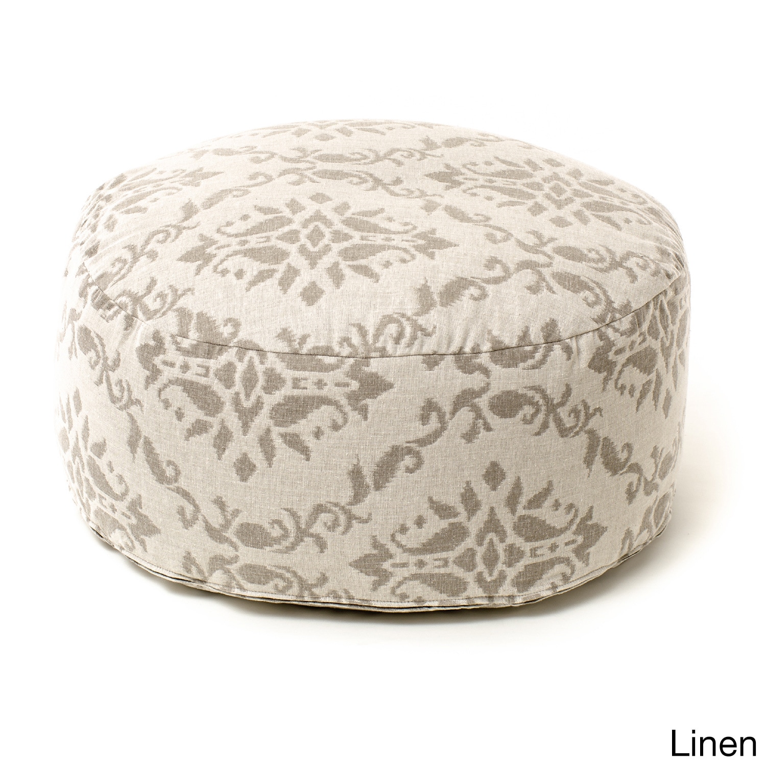 Adora Damask Print Beaded Pouf