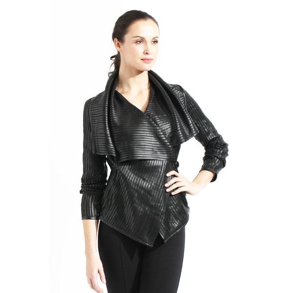 Tanners Avenue Women's Black Vegan Leather Wrap Jacket Jackets