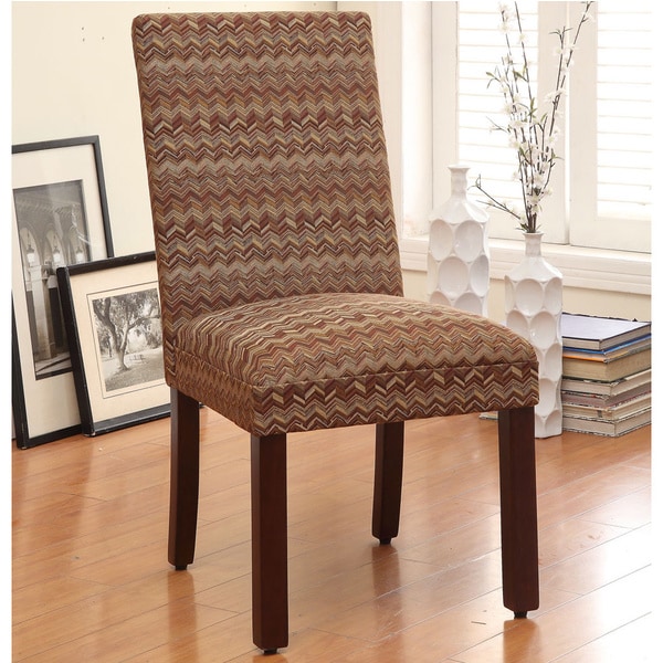 Multicolored Chevron Parson Dining Chairs (Set of 2)