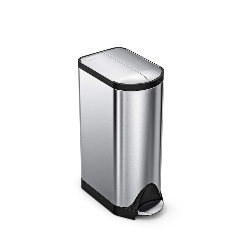 simplehuman Butterfly Step Trash Can, Fingerprint-Proof Brushed Stainless Steel, 30 Liters /8 Gallons