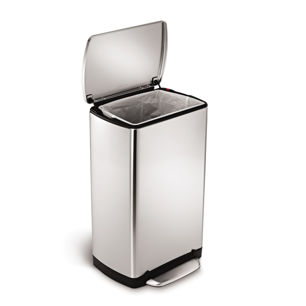 simplehuman Brushed Stainless Steel Wide-step Rectangular Can