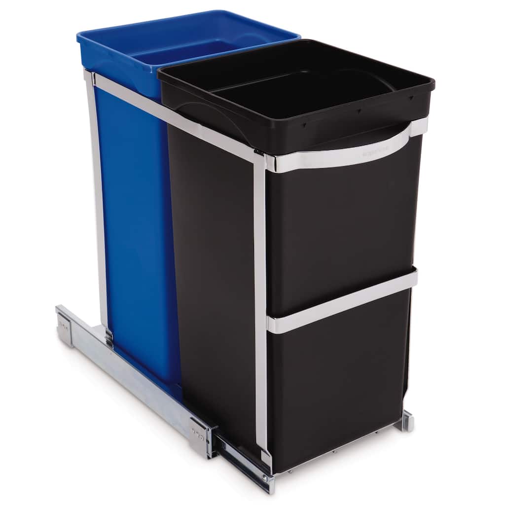 simplehuman Stainless Steel Pull-out Twin Bucket Recycle Cans