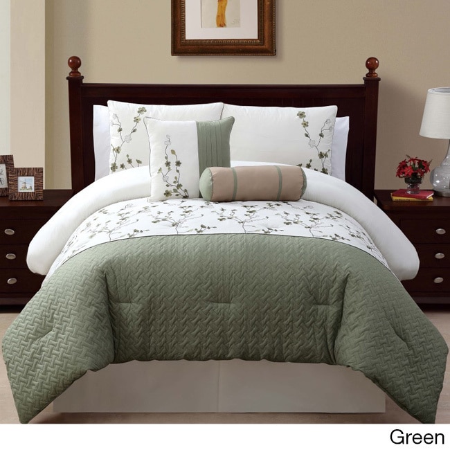 Sadie 5 piece Comforter Set Sarah 5 piece Comforter Set Green Size King