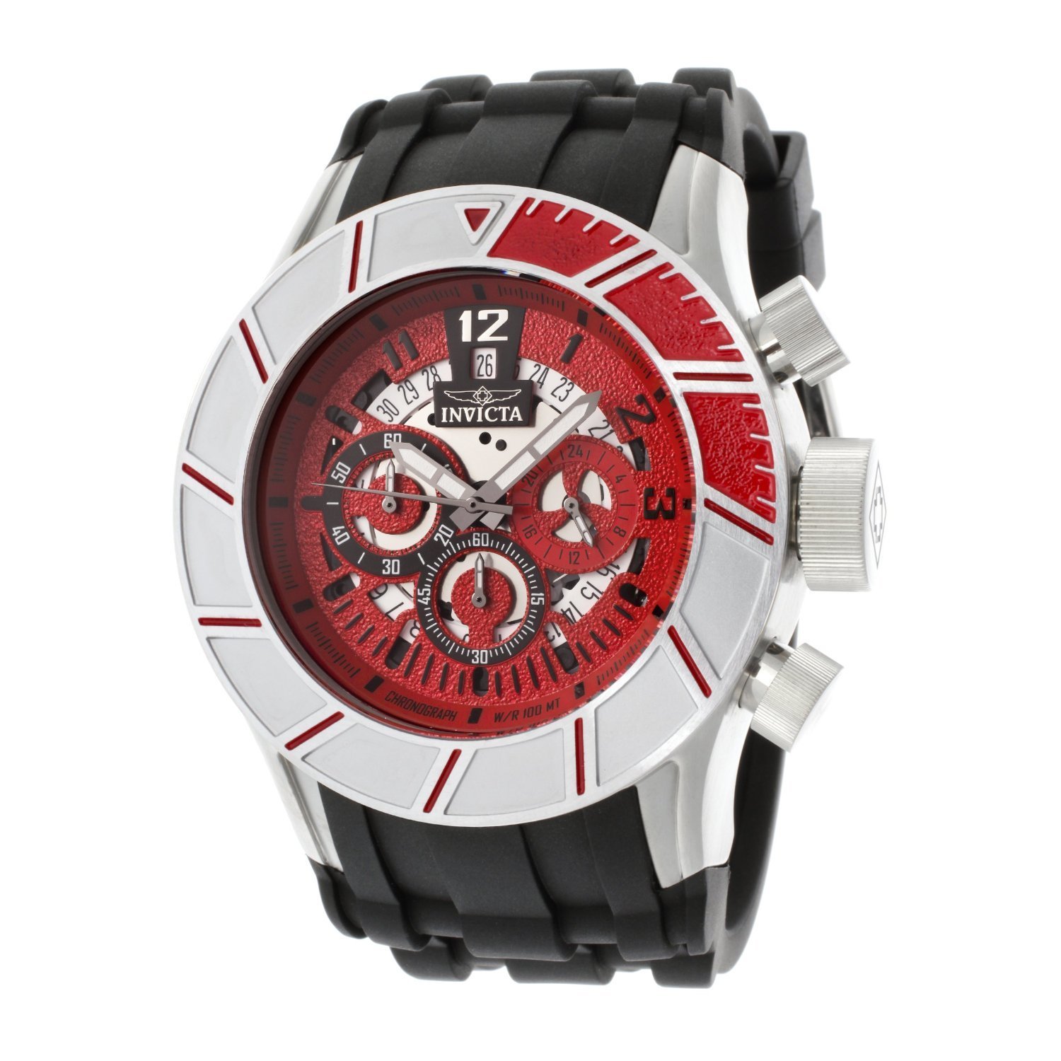 invicta black and red watch