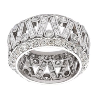 Platinum 4 4/5ct TDW Diamond Wide Estate Wedding Band (H I, SI1 SI2) Estate and Vintage Rings