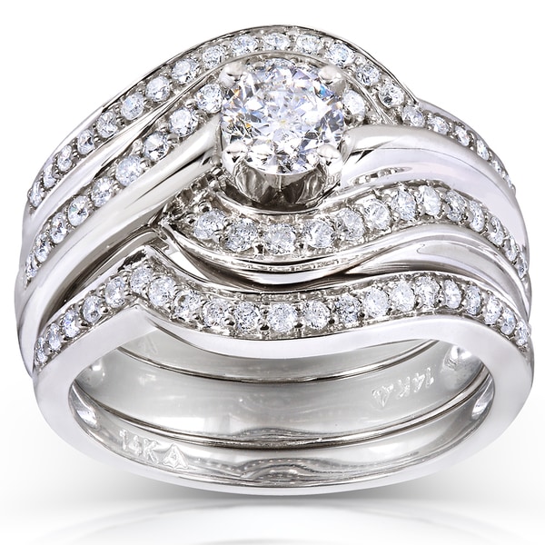 Shop Annello by Kobelli 14k White Gold 7/8ct TDW Round ...