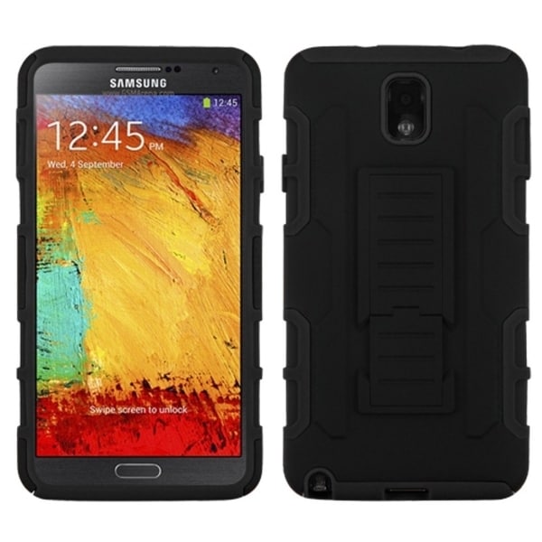 INSTEN Black Car Armor Stand Phone Case Cover for Samsung N900A Galaxy