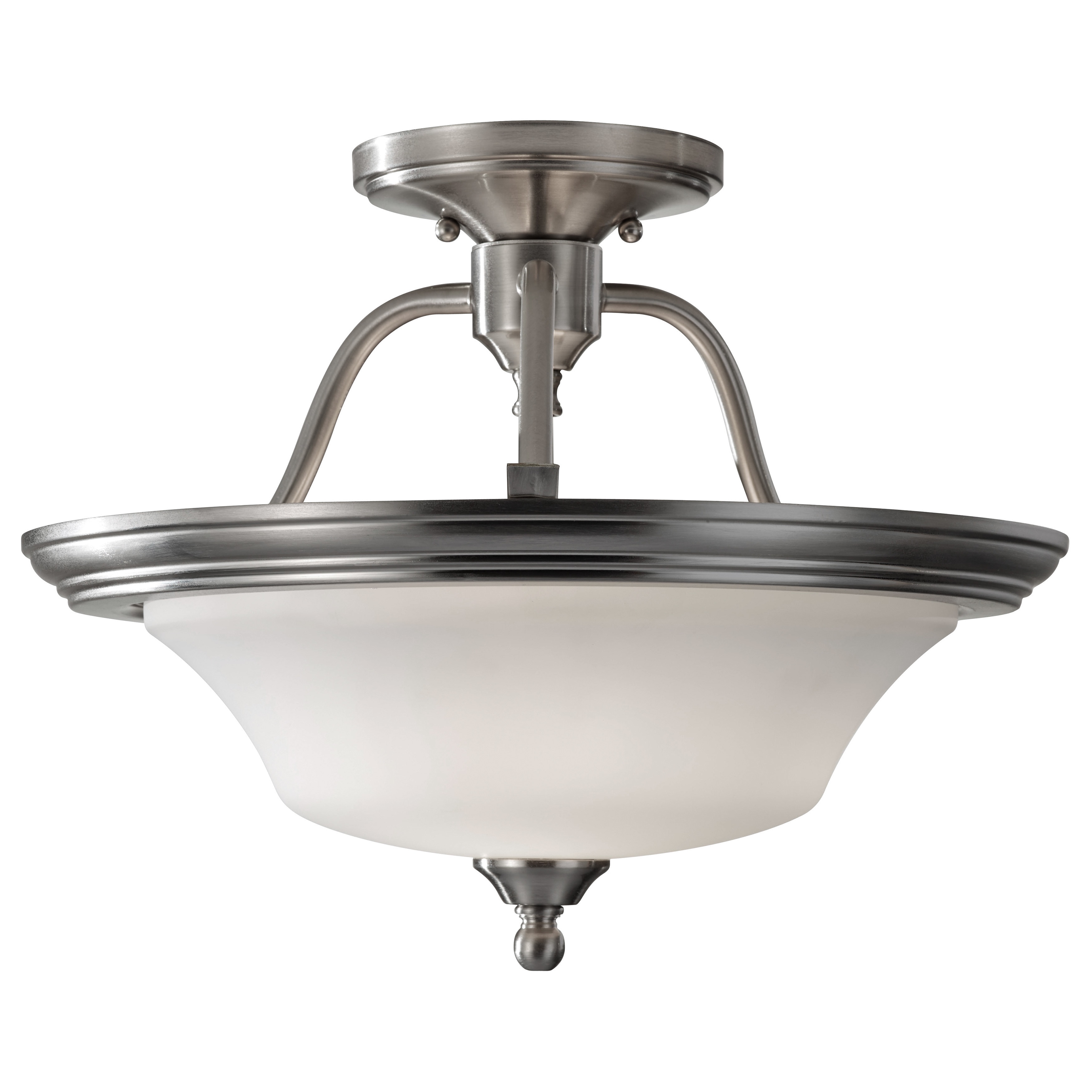 Cumberland 2 light Brushed Steel Indoor Semi flush Mount