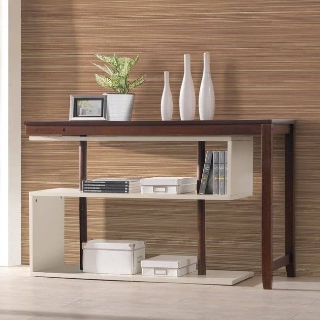International Caravan Hamburg Contemporary Swing Out Desk - Espresso/White