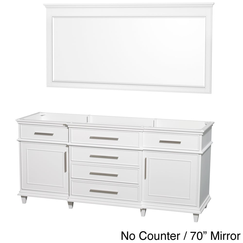 Wyndham Collection Berkeley 72 inch White Double Bathroom Vanity White Size Double Vanities