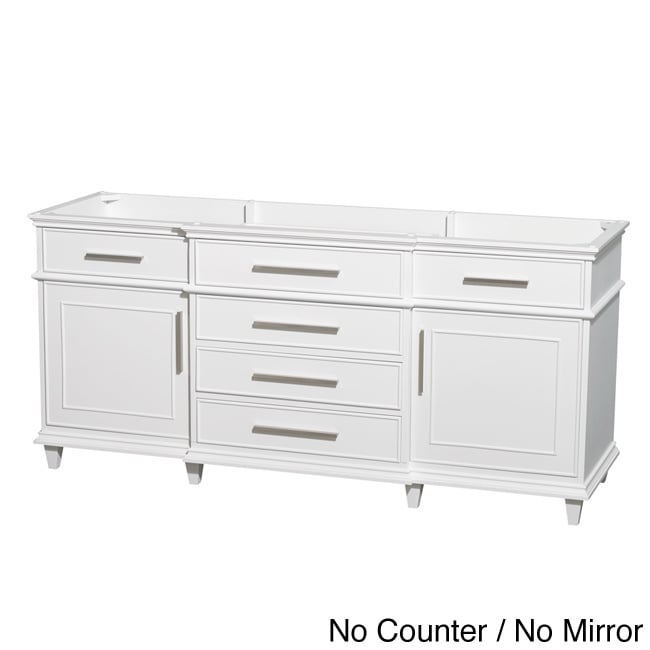 Wyndham Collection Berkeley 72 inch White Double Bathroom Vanity White Size Double Vanities