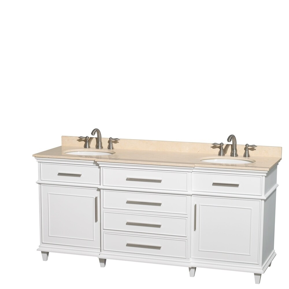 No Mirror Wyndham Collection Berkeley 72 inch Double Bathroom Vanity in Dark Chestnut with No Countertop No Sinks