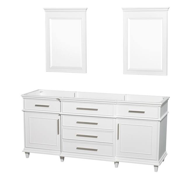 No Mirror Wyndham Collection Berkeley 72 inch Double Bathroom Vanity in Dark Chestnut with No Countertop No Sinks