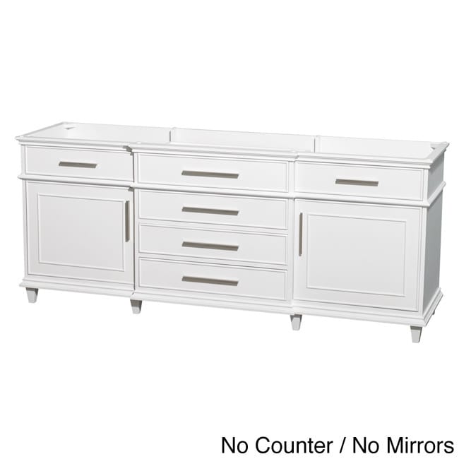 Wyndham Collection Berkeley White 80 inch Double Bathroom Vanity White Size Double Vanities