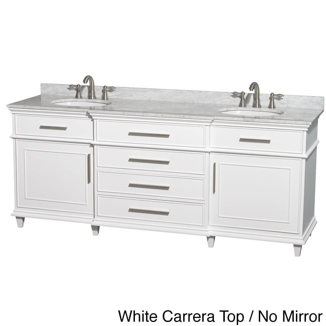 Wyndham Collection Berkeley White 80 inch Double Bathroom Vanity White Size Double Vanities