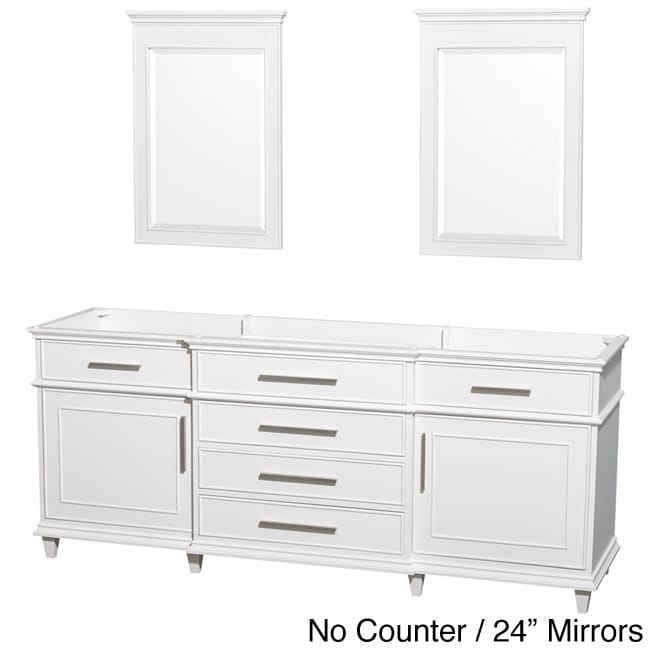 Wyndham Collection Berkeley White 80 inch Double Bathroom Vanity White Size Double Vanities