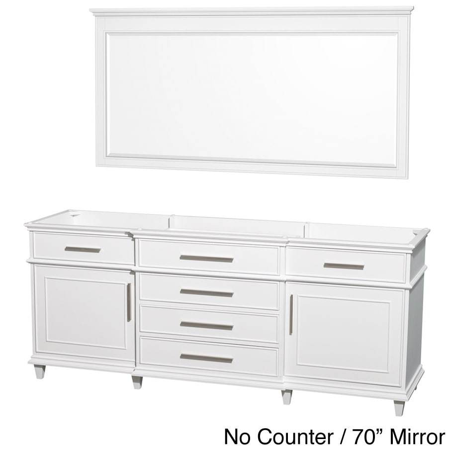 Wyndham Collection Berkeley White 80 inch Double Bathroom Vanity White Size Double Vanities