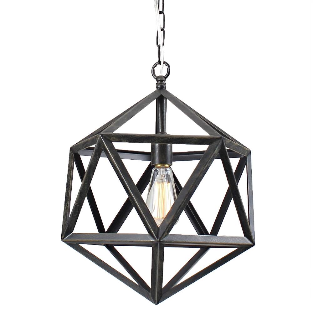 Multangular Iron 1-light Antique Bronze Chandelier