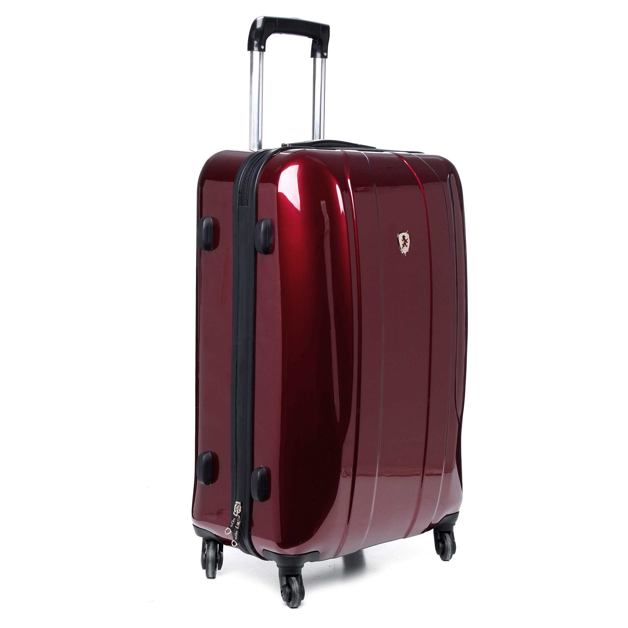 Heys Usa Duval 30 inch Large Hardside Spinner Upright Suitcase (RedWeight 11.9 poundsPockets Two (2) interior pocketCarrying strap One (1) top handle, one (1) side handleHandle YesWheeledWheel type SpinnerClosure ZipperLocks/keys included No (combi