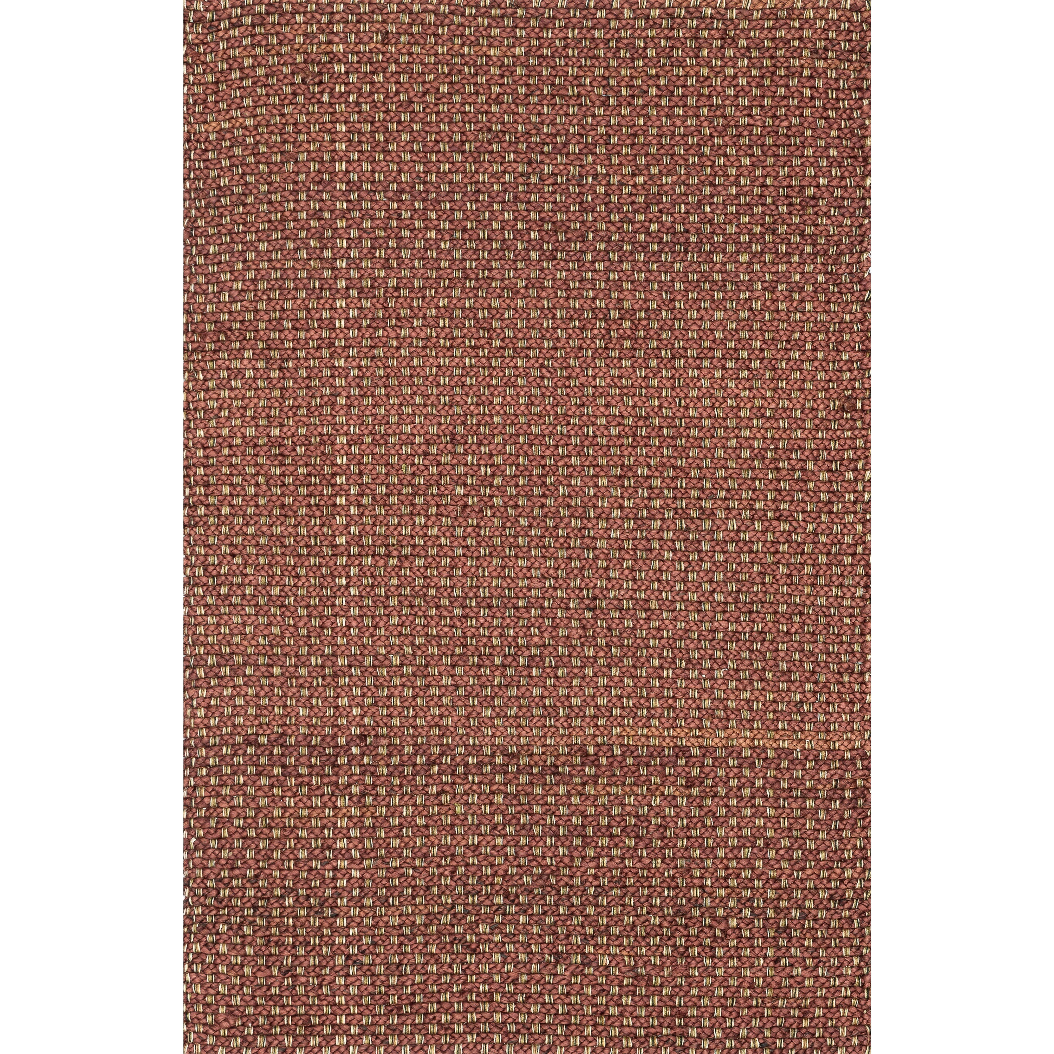 Hand woven Natural Rust Jute Rug (36 X 56)