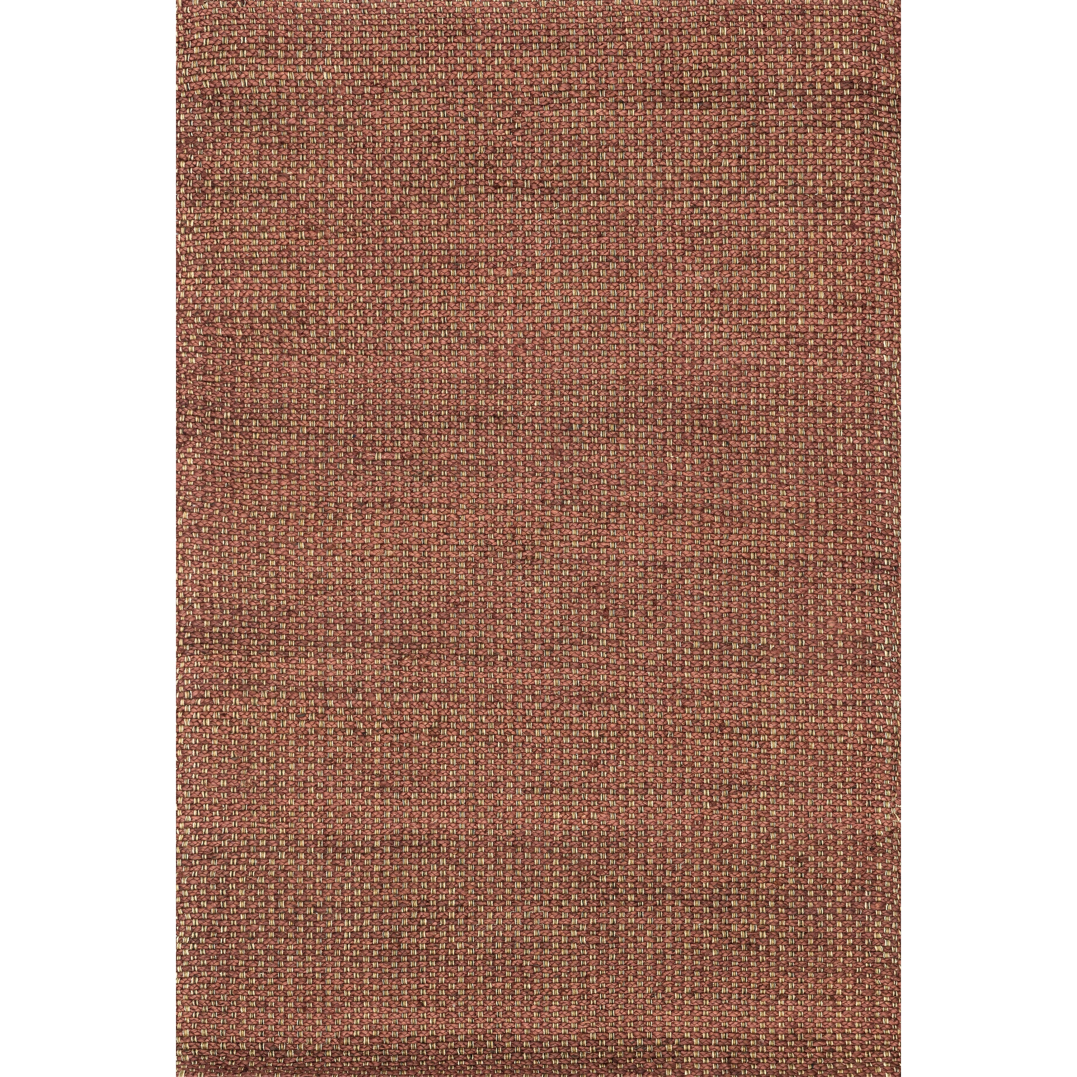 Hand woven Natural Rust Jute Rug (5 X 76)