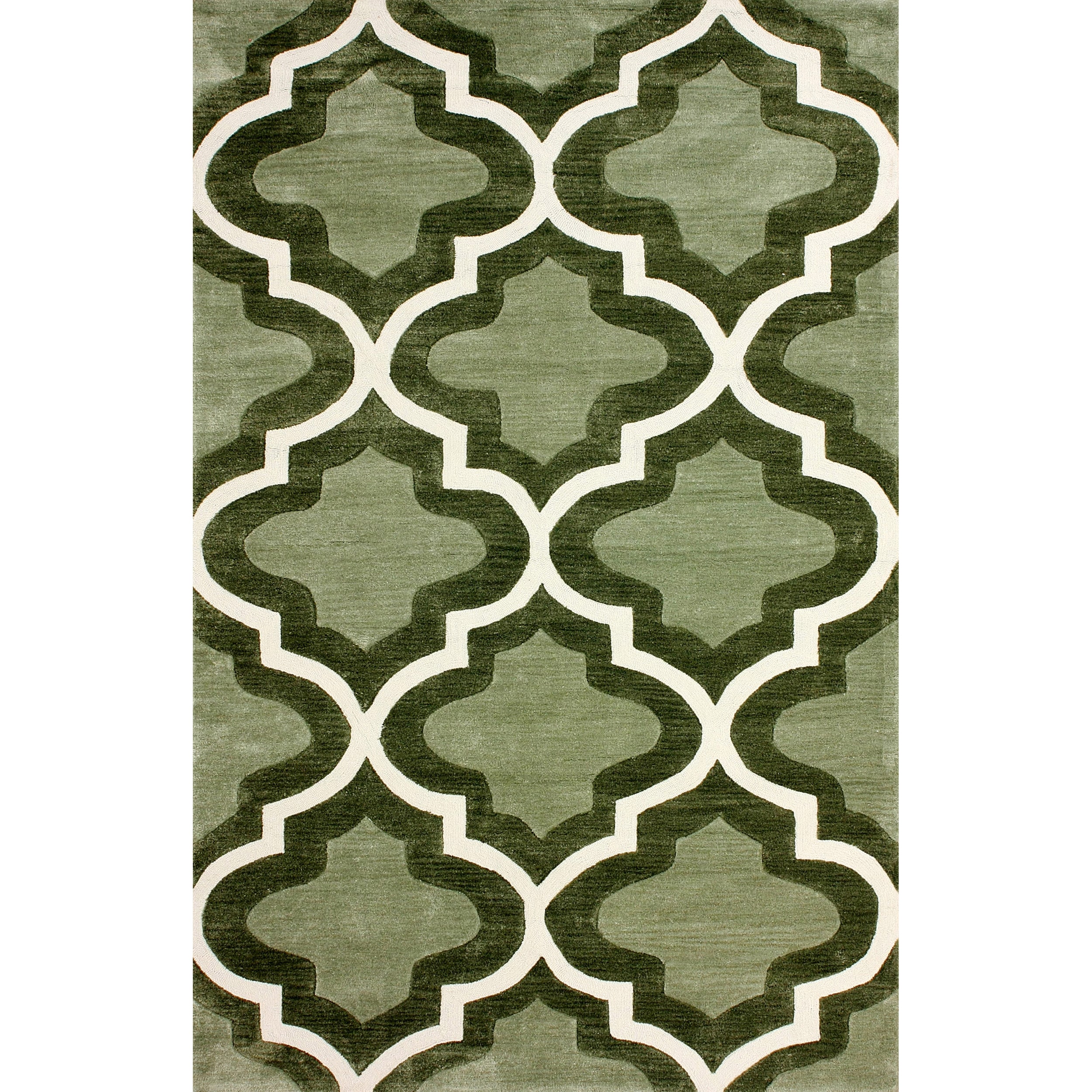 Nuloom Hand tufted Moroccan Trellis Green Rug (76 X 96)