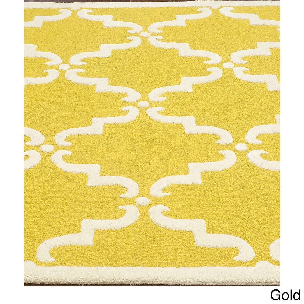 Nuloom Nuloom Handmade Luna Marrakesh Trellis Wool Rug (9 X 12) Gold Size 9 x 12
