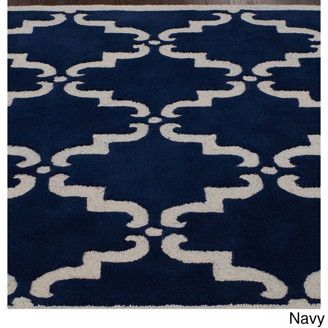 Nuloom Nuloom Handmade Luna Marrakesh Trellis Wool Rug (9 X 12) Blue Size 9 x 12