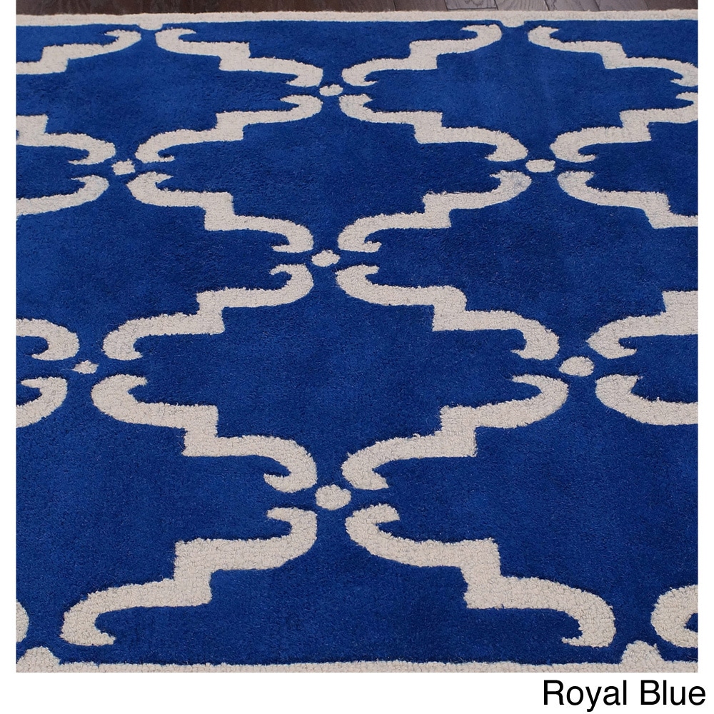 Nuloom Nuloom Handmade Luna Marrakesh Trellis Wool Rug (9 X 12) Blue Size 9 x 12