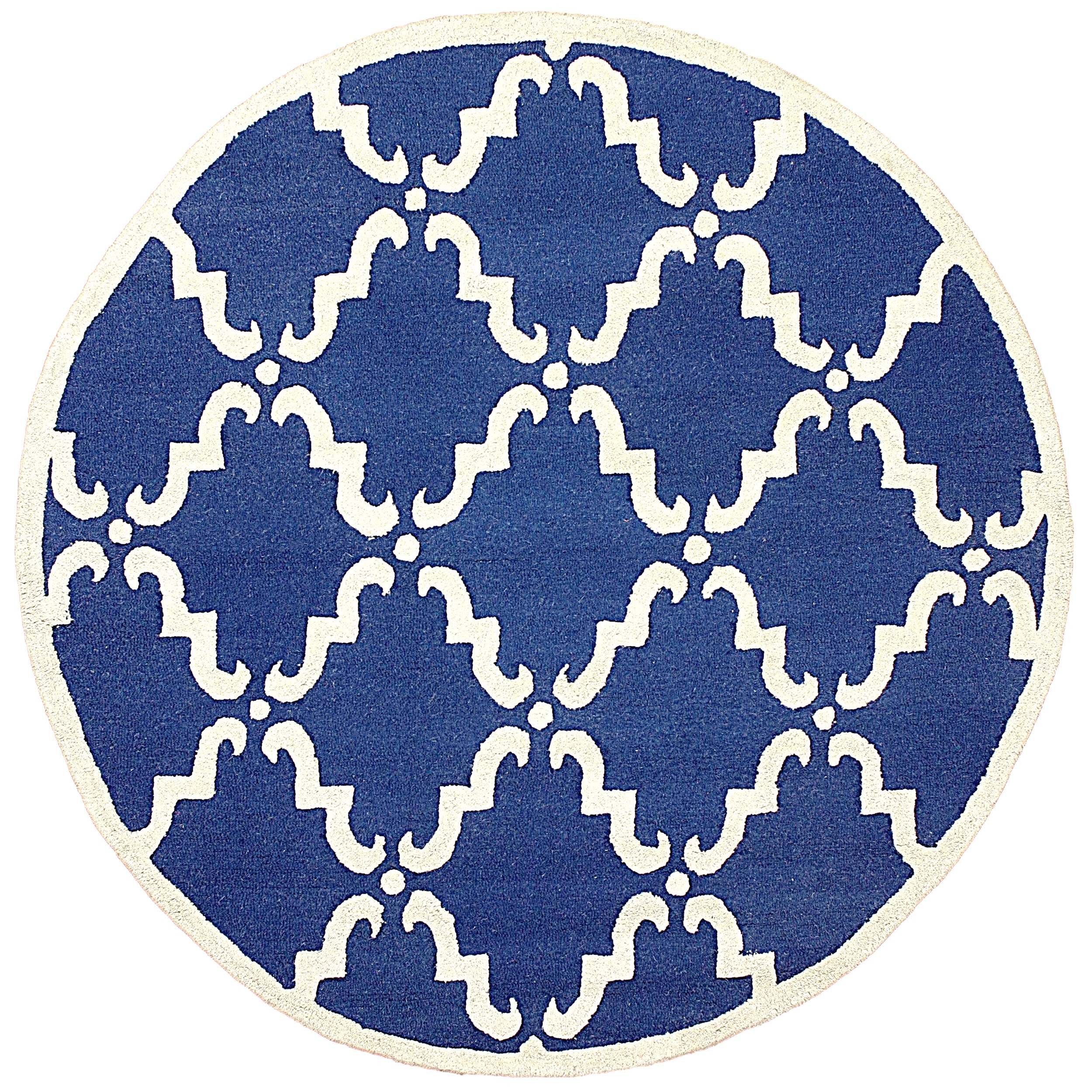 Nuloom Handmade Luna Marrakesh Trellis Wool Round Rug (6 Round)