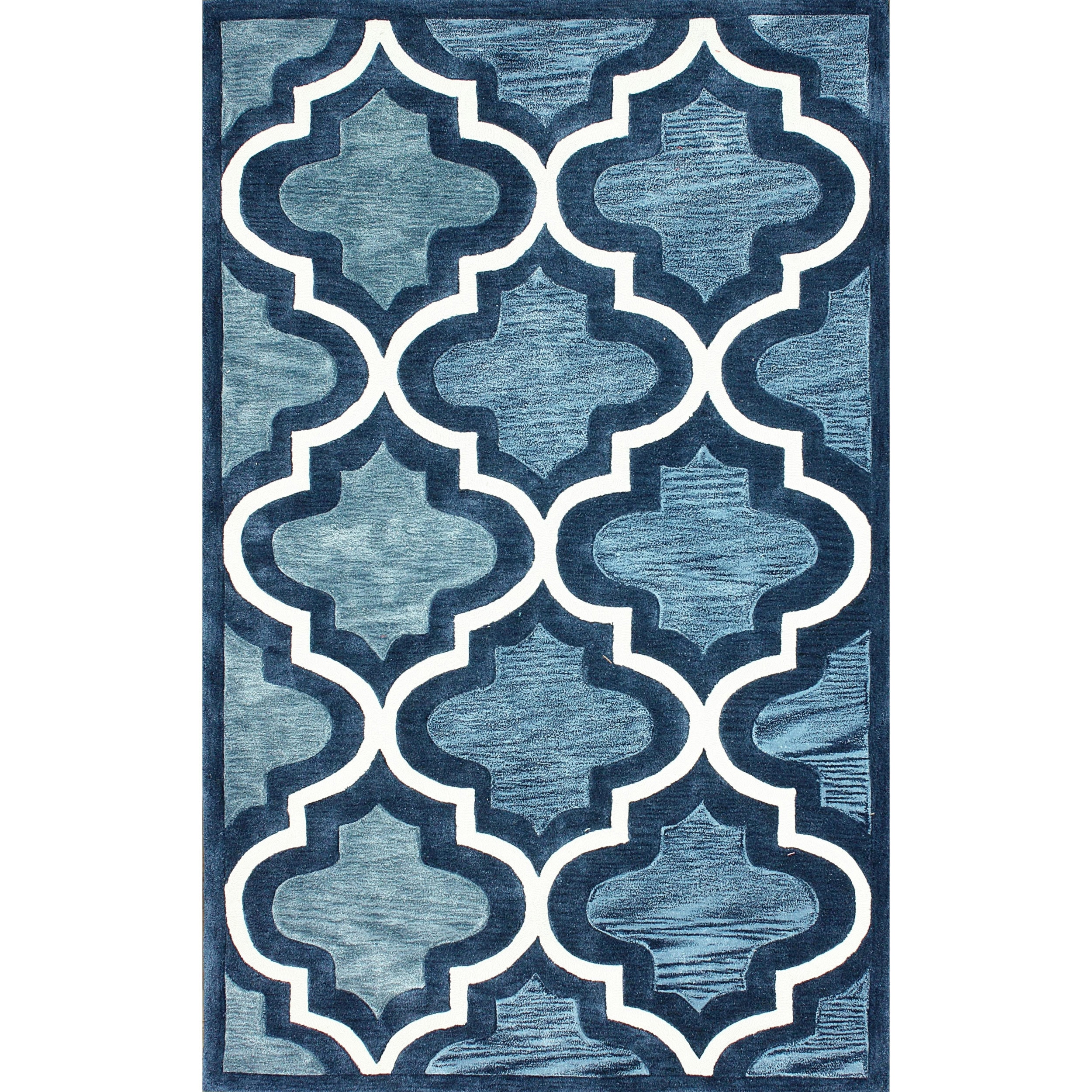 Nuloom Hand tufted Abrash Moroccan Trellis Blue Rug (5 X 8)