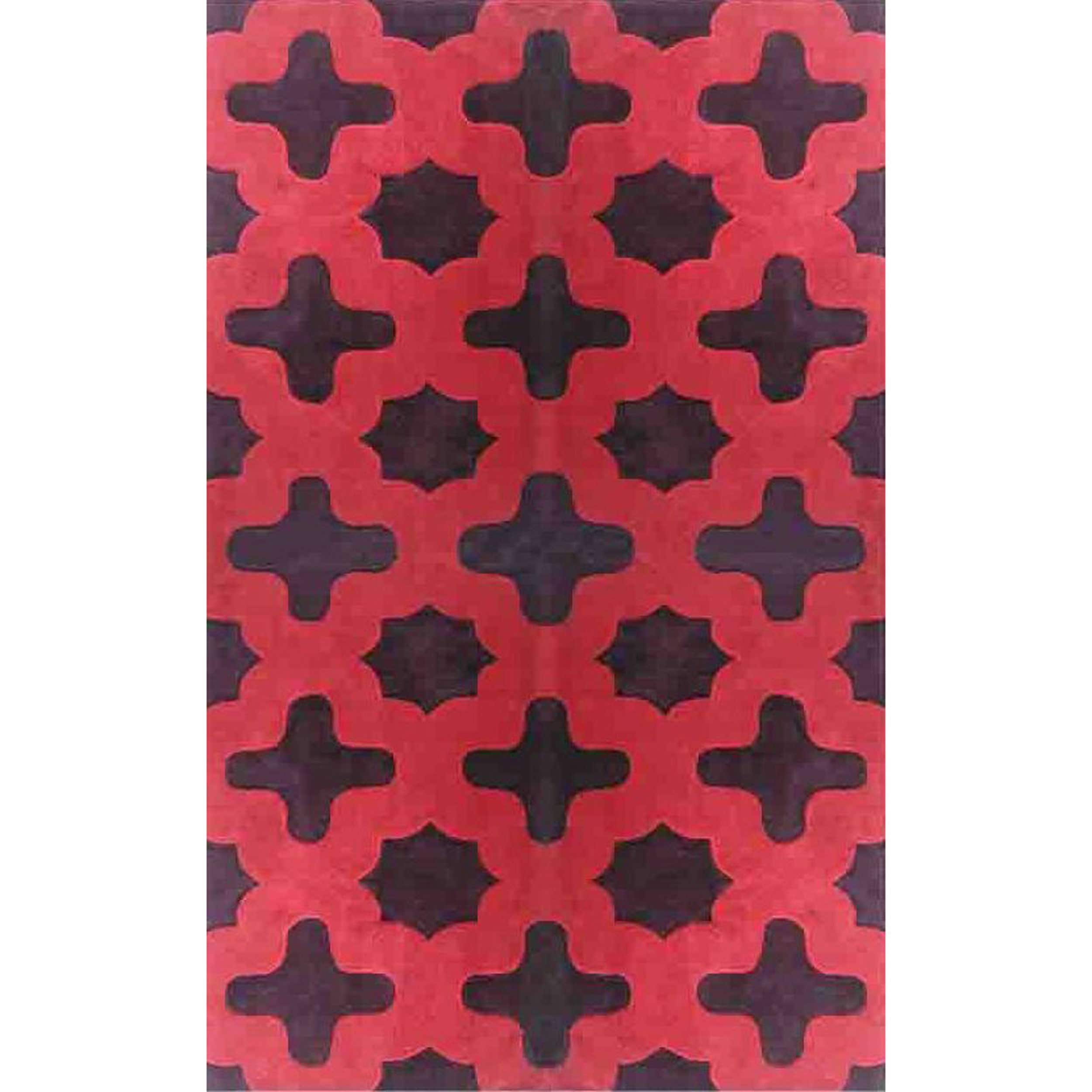 Nuloom Hand tufted Moroccan Trellis Red Rug (76 X 96)