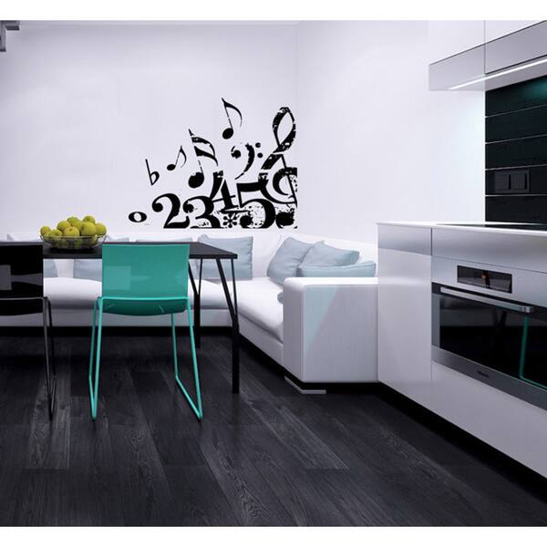 The Numbers Note Notes Musical Treble Clef Black Vinyl Wall Decal - Bed ...